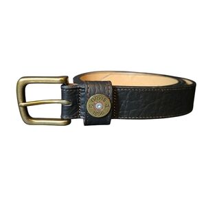 Orvis Mens Black Full Grain Bison Leather Shotshell Belt 2C3S Size 44